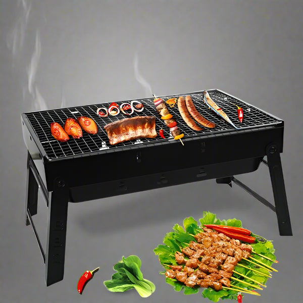 Parrilla Portátil barbacoa – Tipo Maletín con Patas Plegables