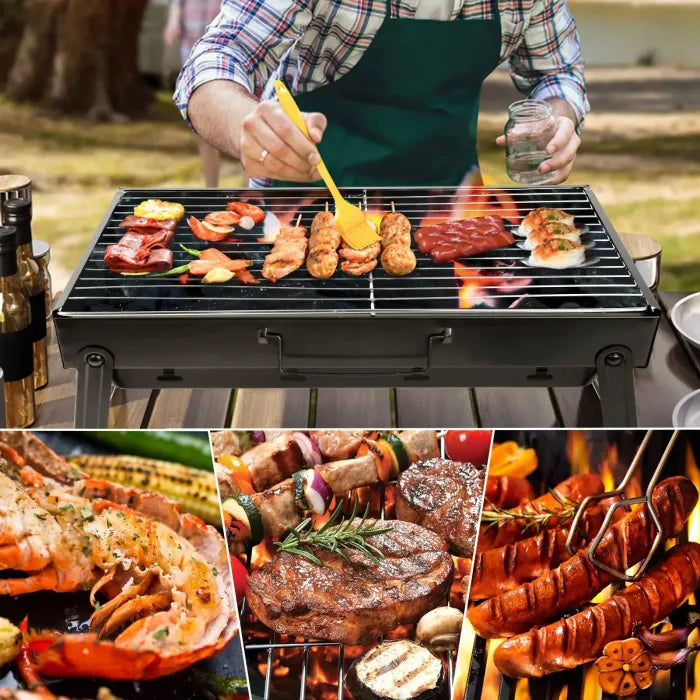 Parrilla Portátil barbacoa – Tipo Maletín con Patas Plegables